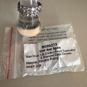 ✨ Bomb Party Vow And Again Ring | Peach Tourmaline CZ | Hematite | Size 8